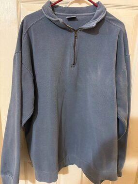 Comfort Colors Men’s Blue Quarter-Zip Pullover Sweatshirt Size XL SKU083